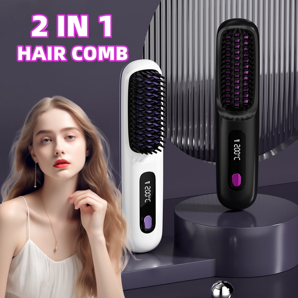 Brosse lissante sans fil à écran LCD et recharge USB-C