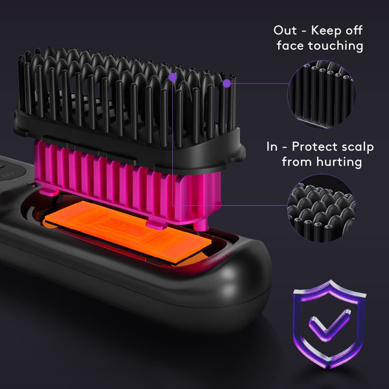 Brosse lissante sans fil à écran LCD et recharge USB-C
