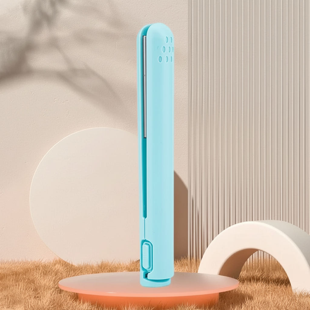 Mini lisseur rechargeable à plaques céramiques et verrou