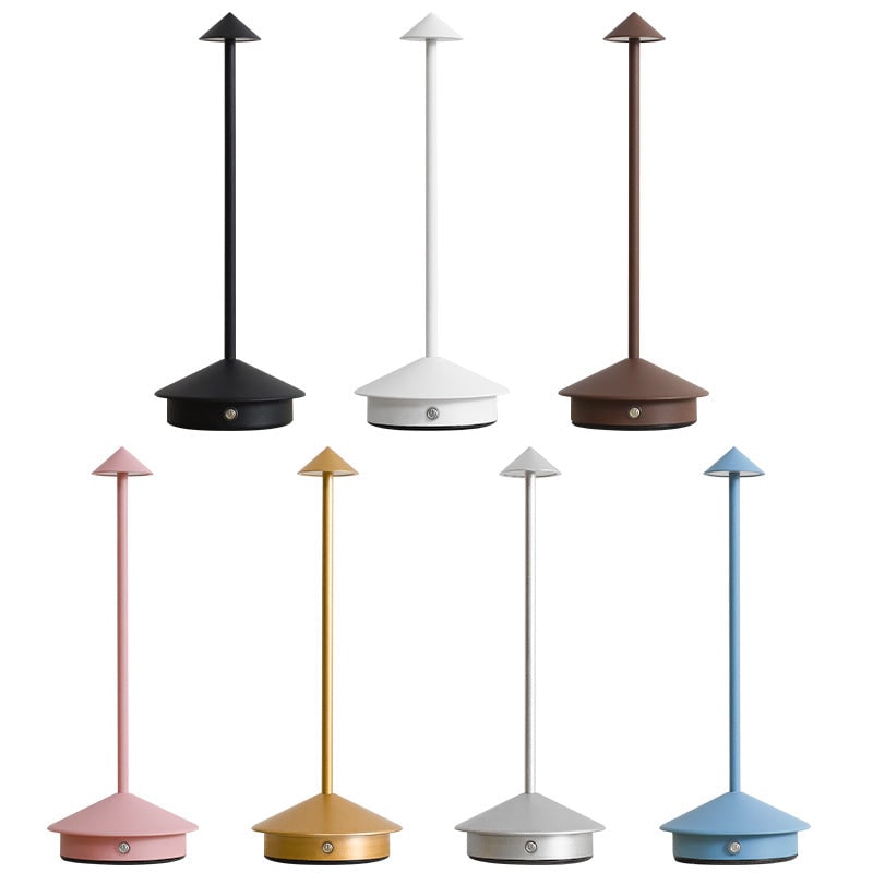 Lampe de table LED sans fil rechargeable à abat-jour conique