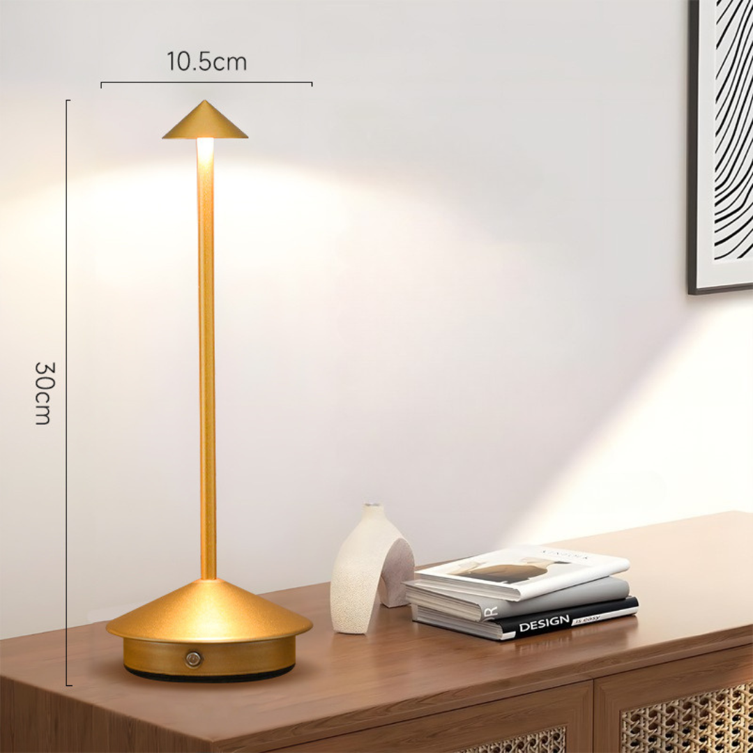 Lampe de table LED sans fil rechargeable à abat-jour conique