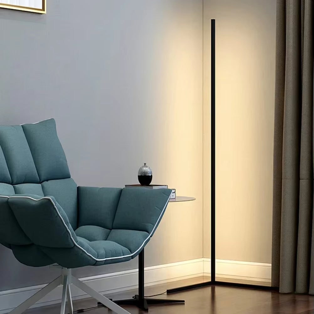 Lampadaire d'angle LED à lumière indirecte et télécommande