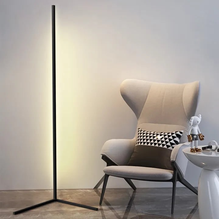 Lampadaire d'angle LED à lumière indirecte et télécommande