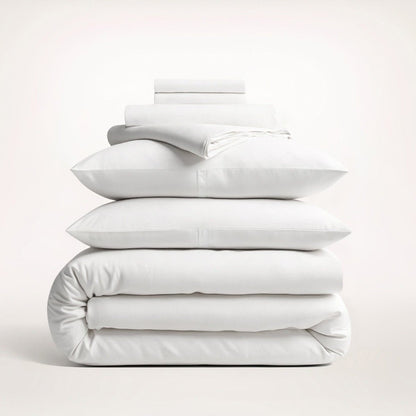 Housse de couette en coton satiné avec taies assorties