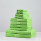 Lot de dix serviettes en coton éponge, vert citron