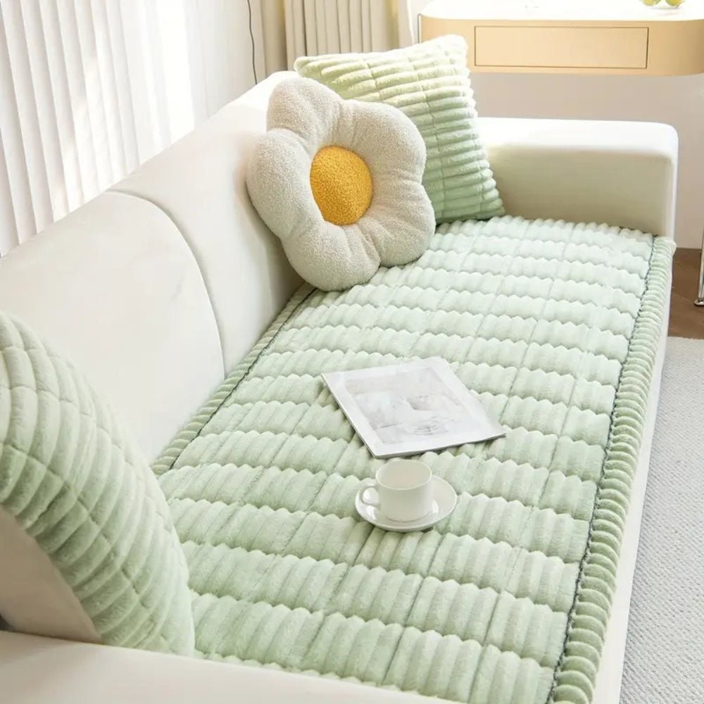 Protection d'assise de canapé matelassée en microfibre