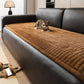 Coussin de protection d'assise de canapé en peluche côtelée