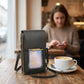 Sac bandoulière pour téléphone à fenêtre tactile et porte-cartes