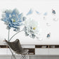 Décoration murale adhésive pivoines et papillons bleus