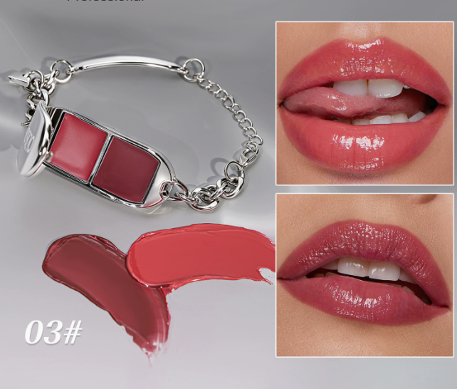 Coffret gloss et bracelet à breloques – Maquillage et bijou – Lot de 2