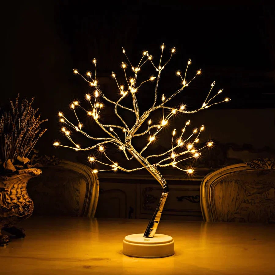 Lampe bonsaï à branches flexibles et micro-LED chaudes