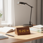 Réveil LED à effet bois avec date et température