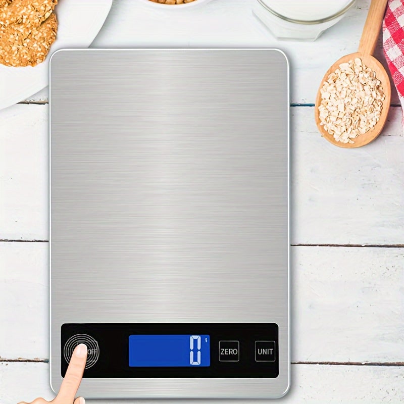 Balance de cuisine rechargeable USB à plateau inox, 15 kg