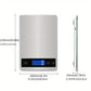 Balance de cuisine rechargeable USB à plateau inox, 15 kg