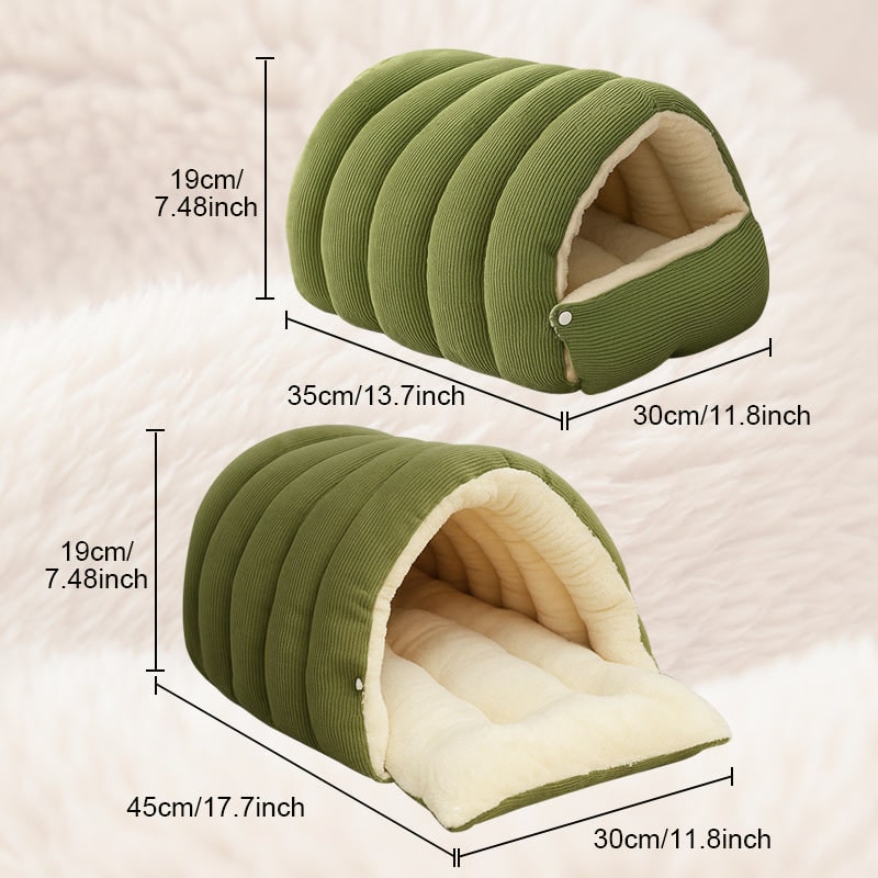 Panier niche pour chat ou petit chien en velours côtelé