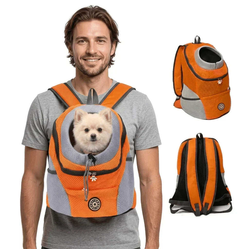 Sac de transport ventral pour chien à maille respirante