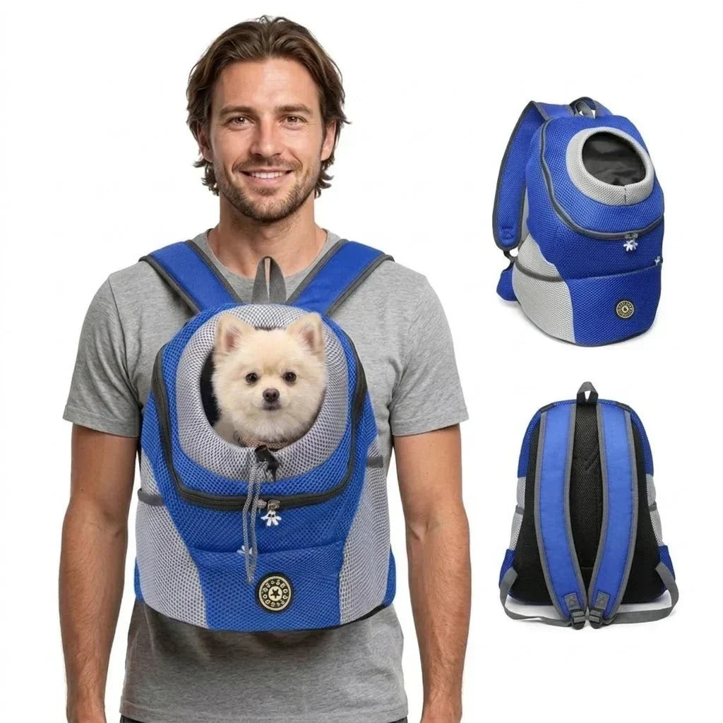 Sac de transport ventral pour chien à maille respirante