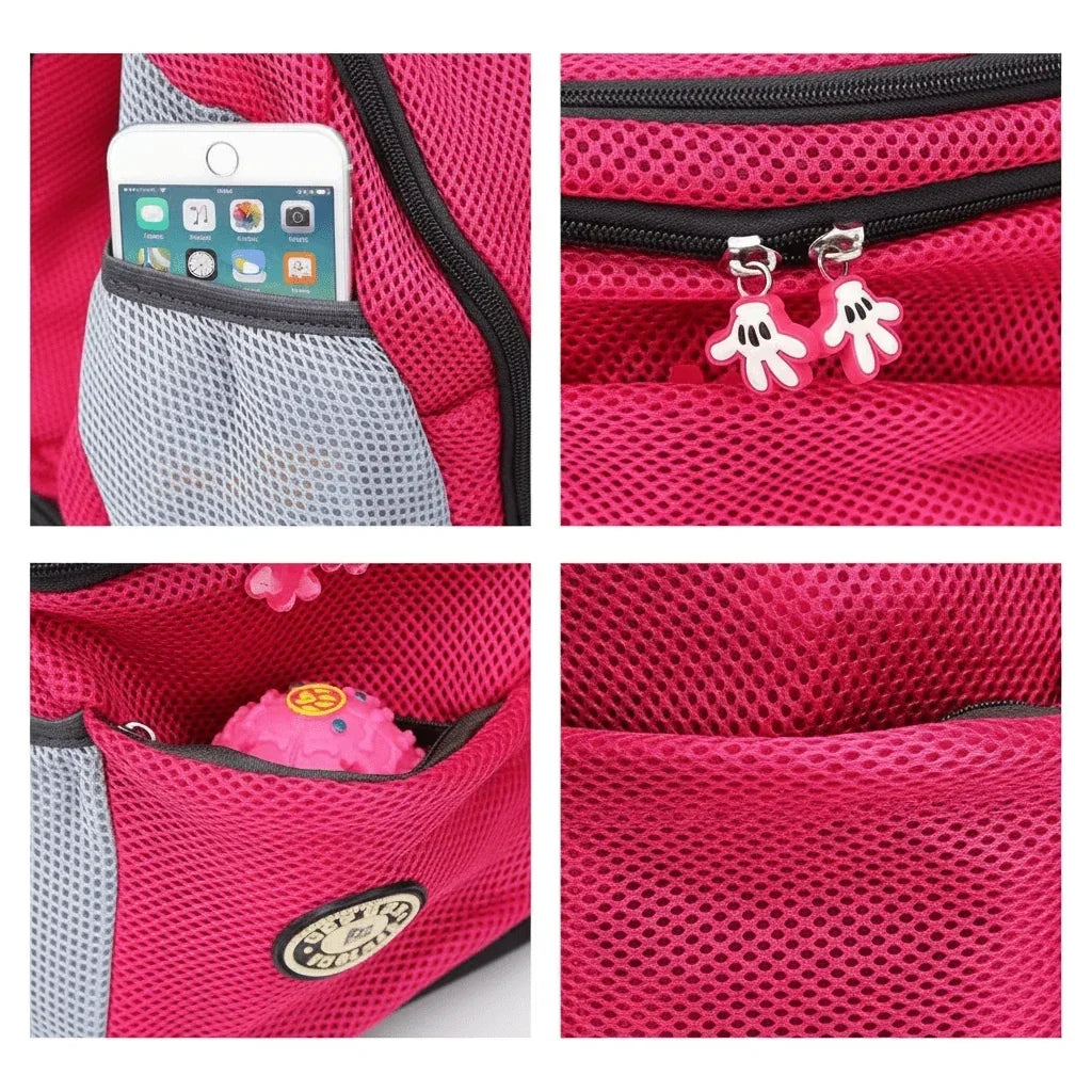 Sac de transport ventral pour chien à maille respirante