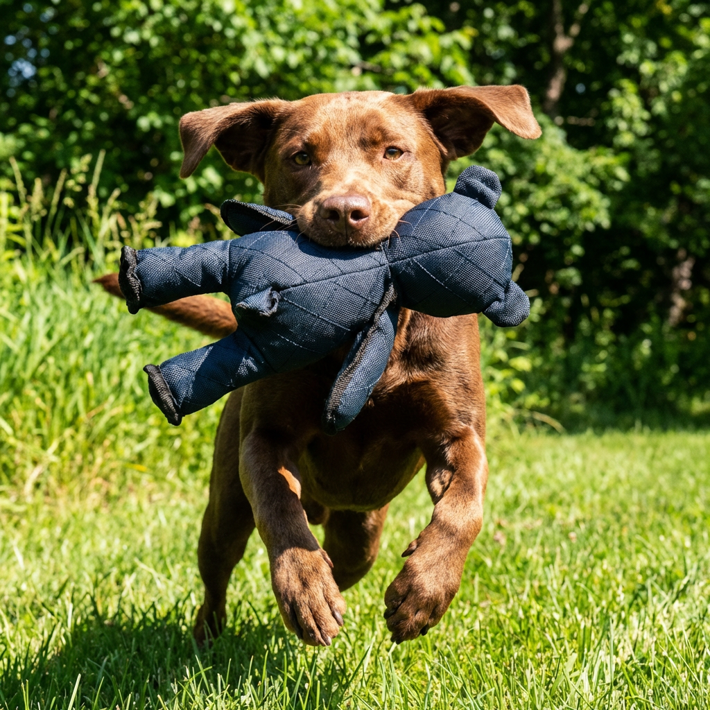 Jouet rembourré pour chien en toile à coutures renforcées