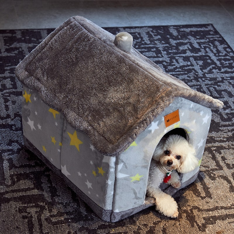 Niche d'intérieur pour chien à coussin amovible