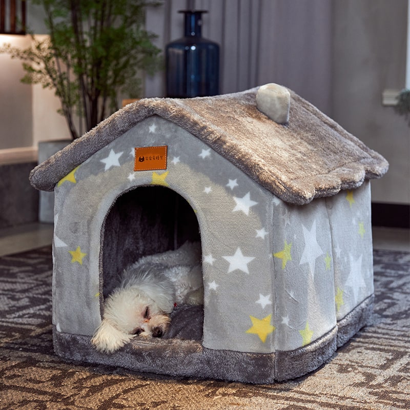 Niche d'intérieur pour chien à coussin amovible