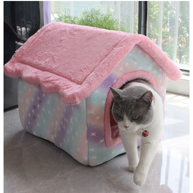 Niche d'intérieur pour chien à coussin amovible