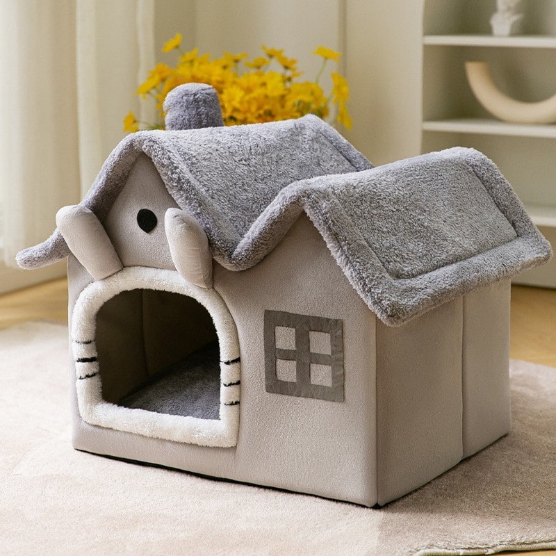 Niche d'intérieur pour chien à coussin amovible