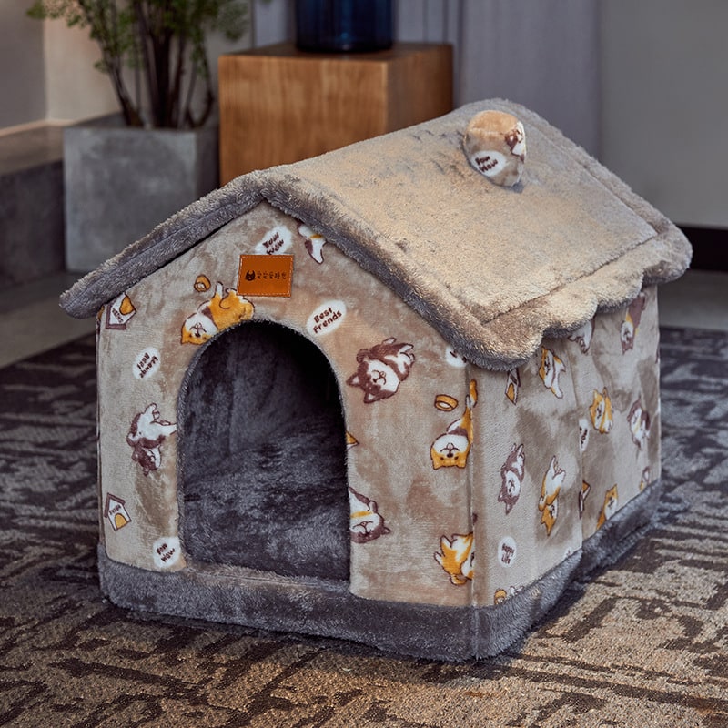 Niche d'intérieur pour chien à coussin amovible