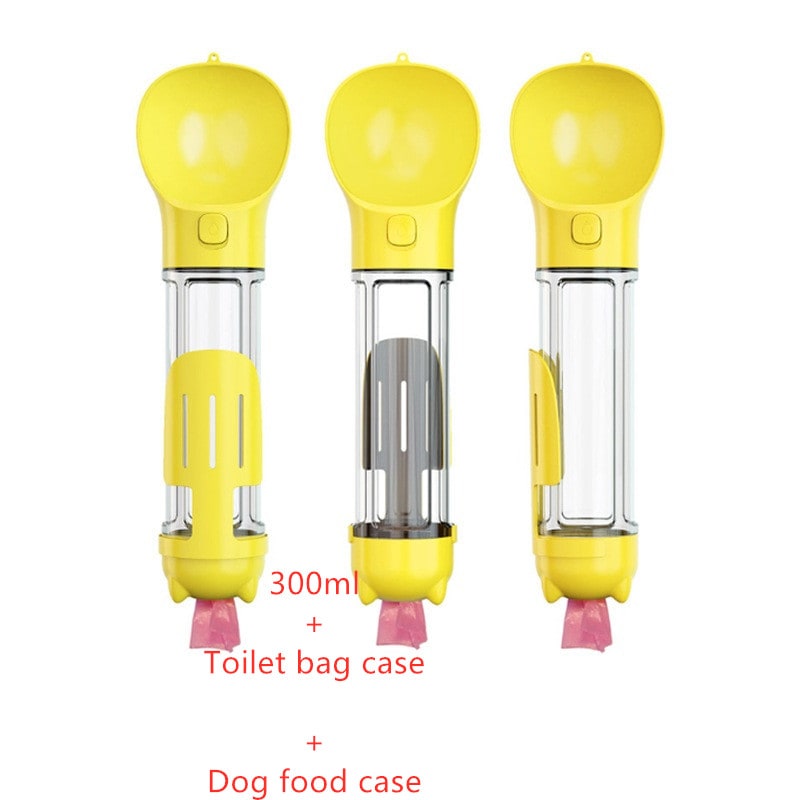 Gourde pour chien à bol intégré et rangement pour sacs
