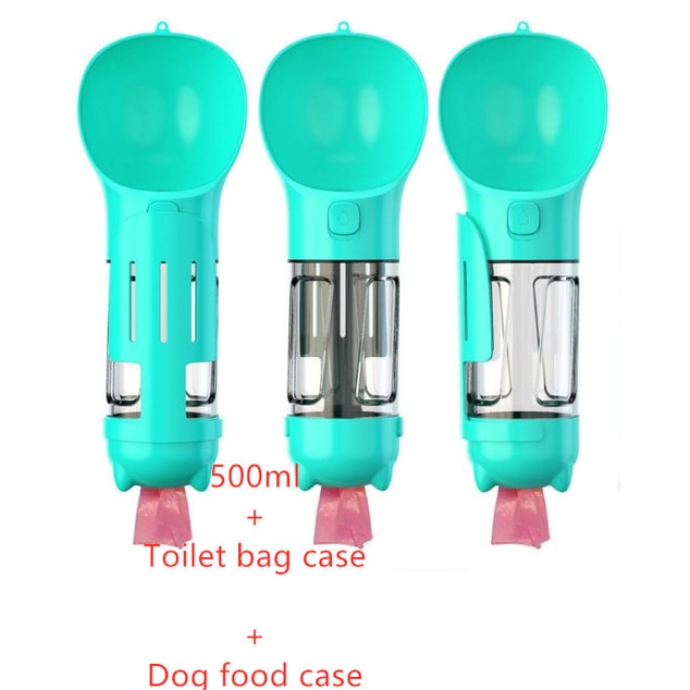 Gourde pour chien à bol intégré et rangement pour sacs