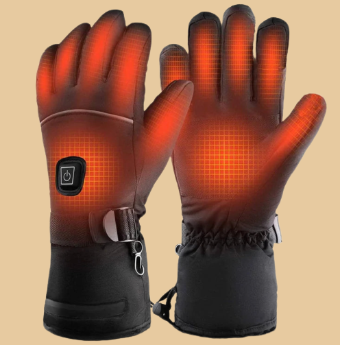 Gants chauffants unisexes noirs