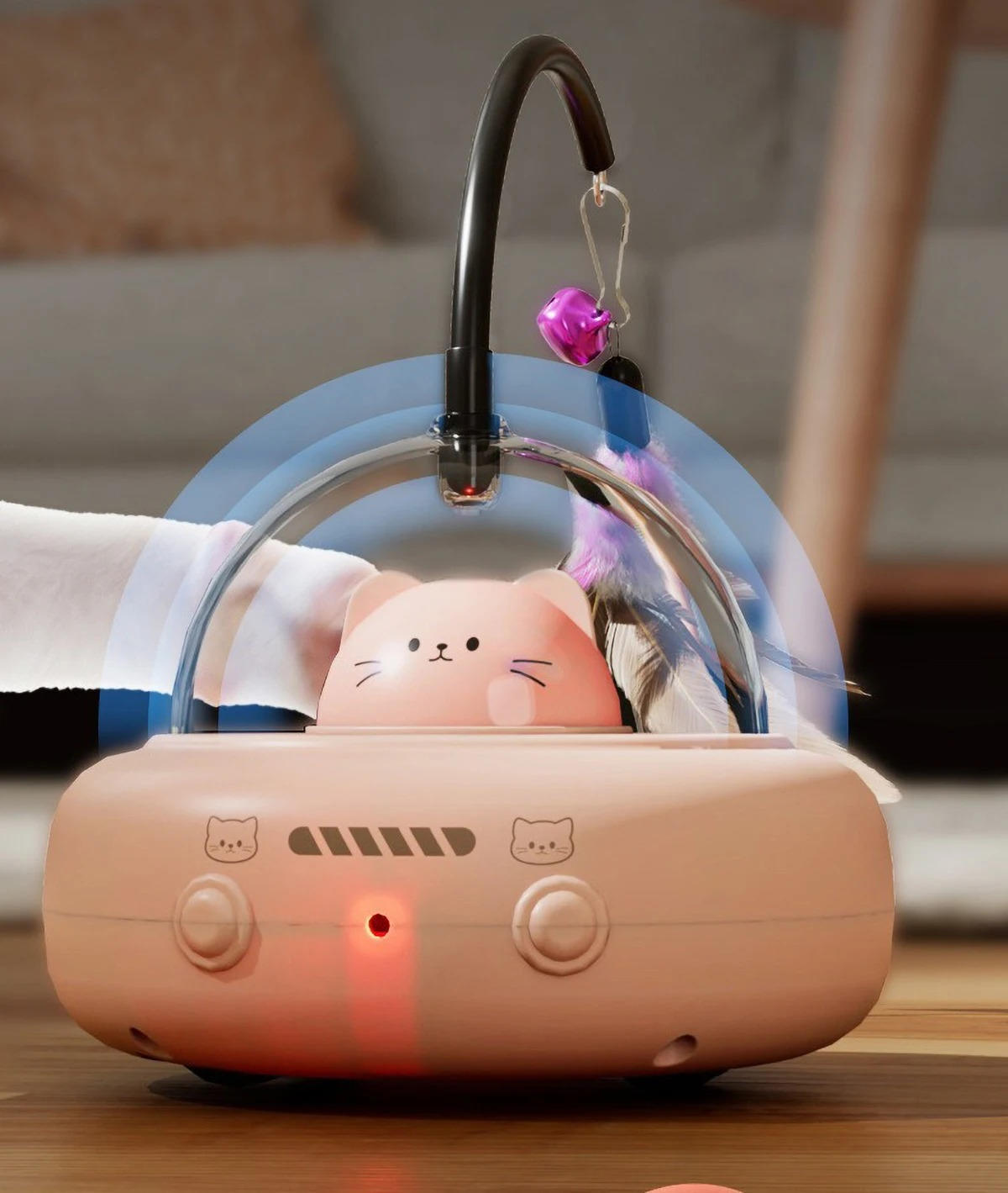 Felineau Jouet Interactif Intelligent pour Chat | Taquin Automatique à Plumes Rotatif