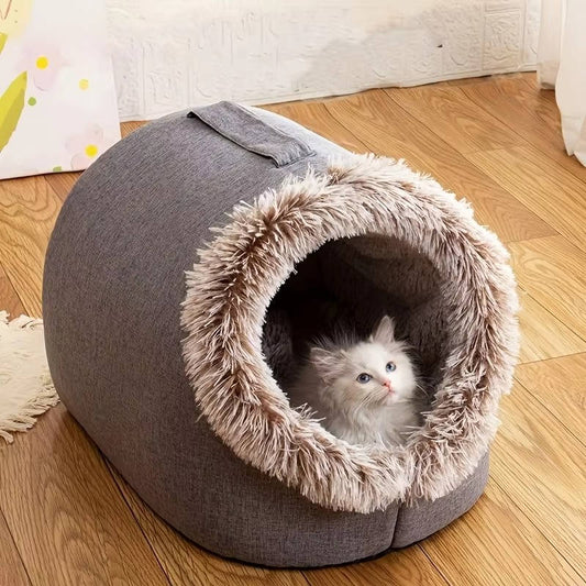 Felineau Lit d'Hiver Moelleux pour Chat | Coussin Chaud et Douillet M et L