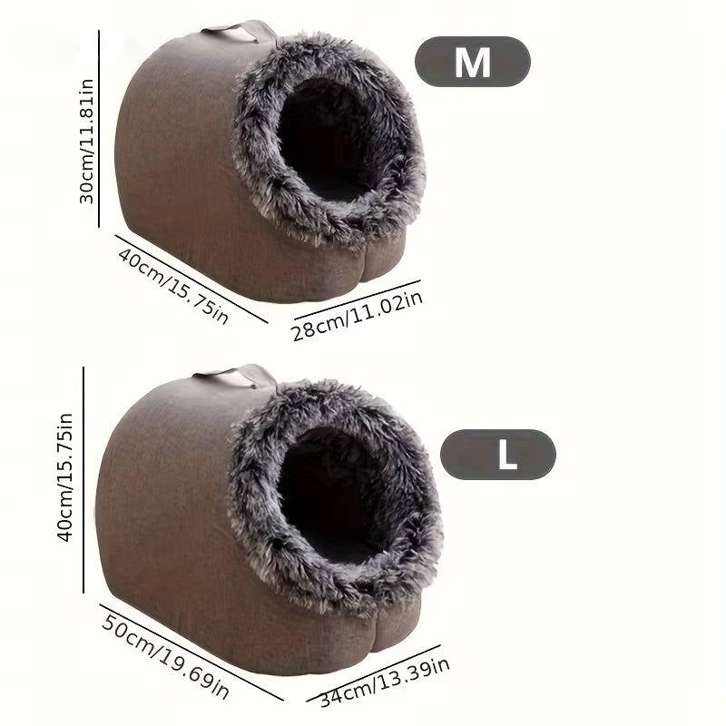 Felineau Lit d'Hiver Moelleux pour Chat | Coussin Chaud et Douillet M et L