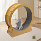 Roue d'Exercice Intérieure pour Chat – Piste Rembourrée Silencieuse 81 cm Finition Bois