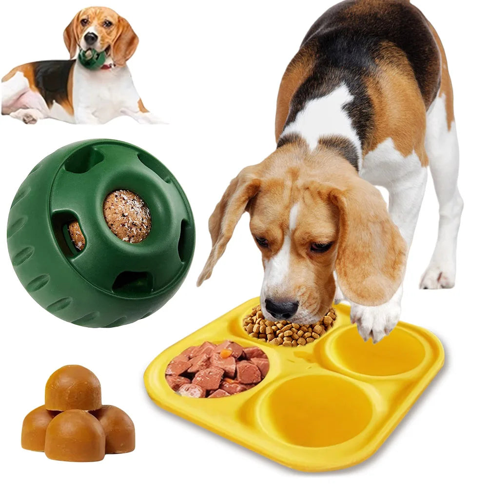 Felineau Gamelle Anti-Glouton & Jouet à Mâcher Rechargeable en Silicone | 2 en 1 pour Chien