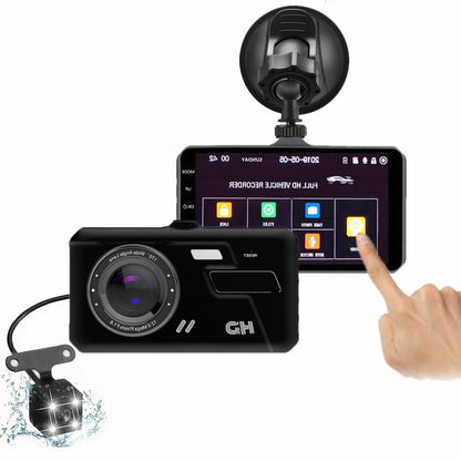 Caméra de voiture avant et arrière 1080p avec écran 4 pouces
