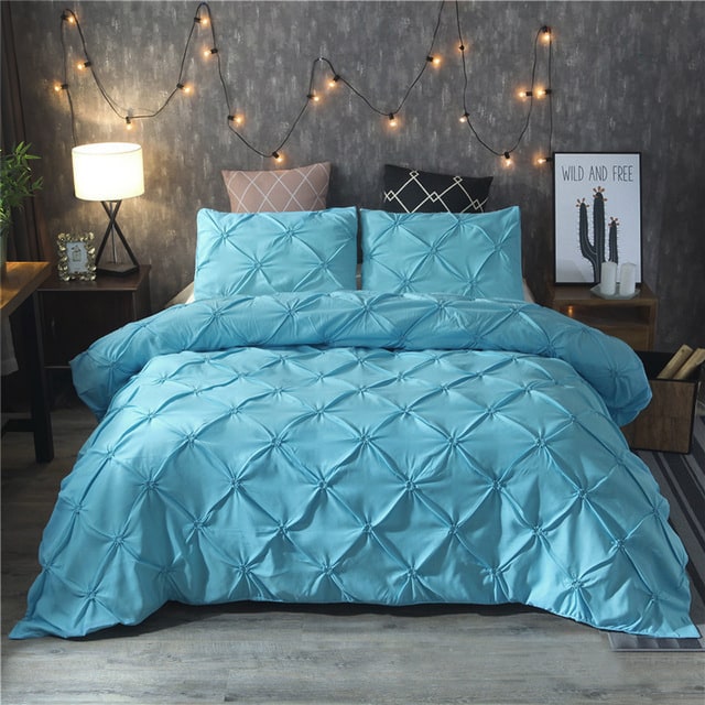 Parure de lit en polyester à plis géométriques