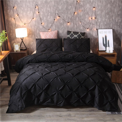 Parure de lit en polyester à plis géométriques