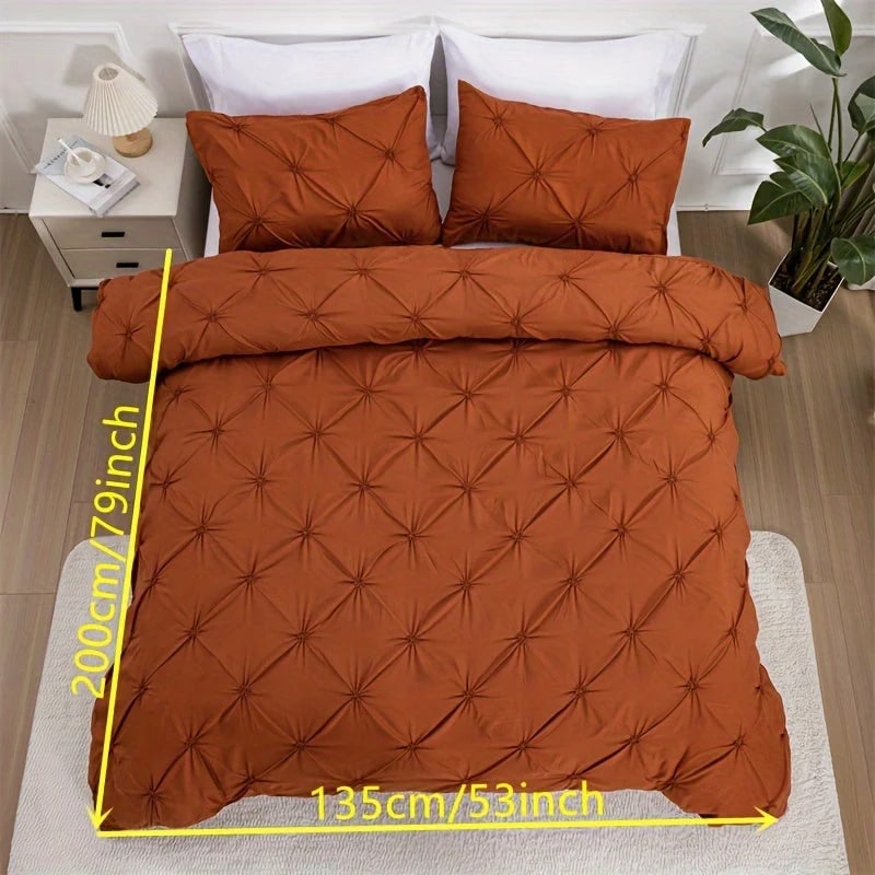 Parure de lit en polyester à plis géométriques
