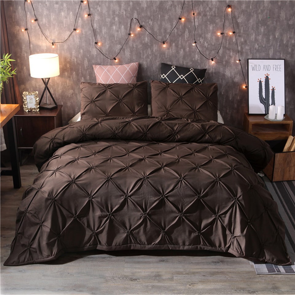 Parure de lit en polyester à plis géométriques