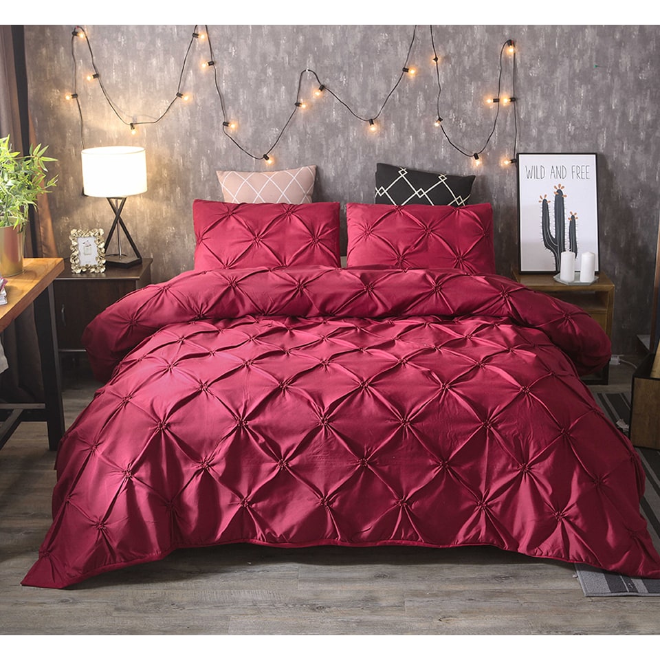 Parure de lit en polyester à plis géométriques