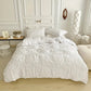 Housse de couette à plis et rosettes avec taies assorties