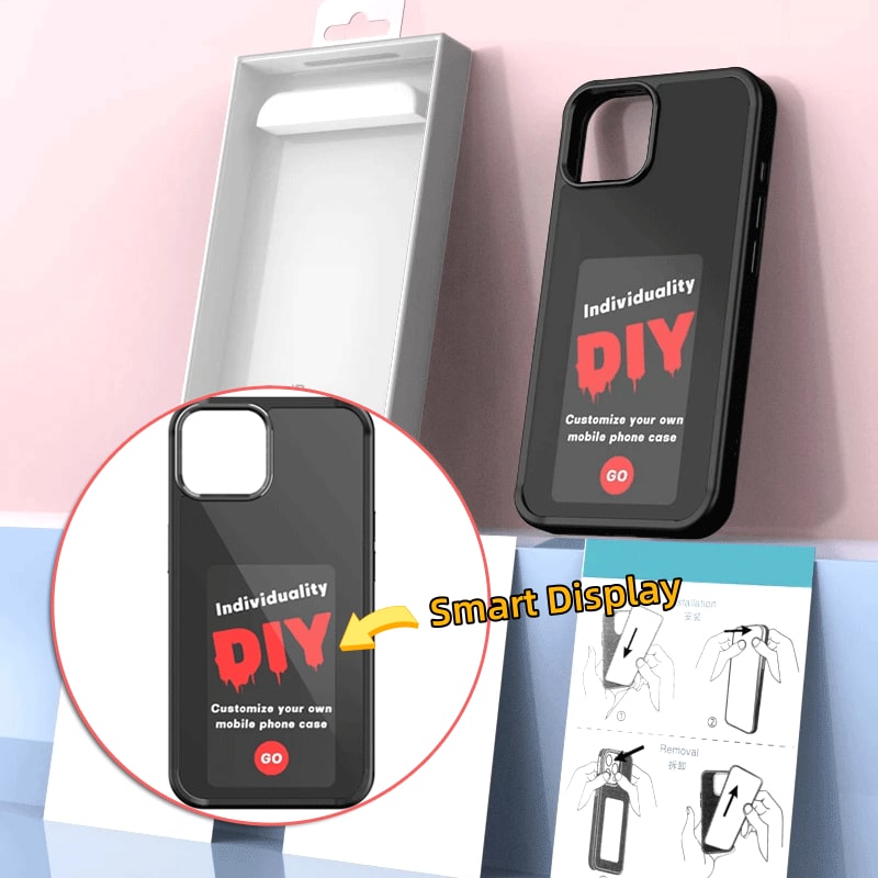 Coque pour iPhone à écran à encre électronique et transmission NFC