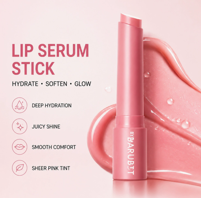 Sérum à lèvres hydratant – Rose transparent et fini brillant – Lot de 2