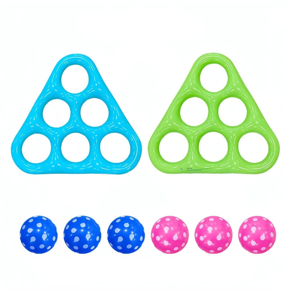 Jeu de lancer gonflable triangulaire pour piscine avec six balles – image 10
