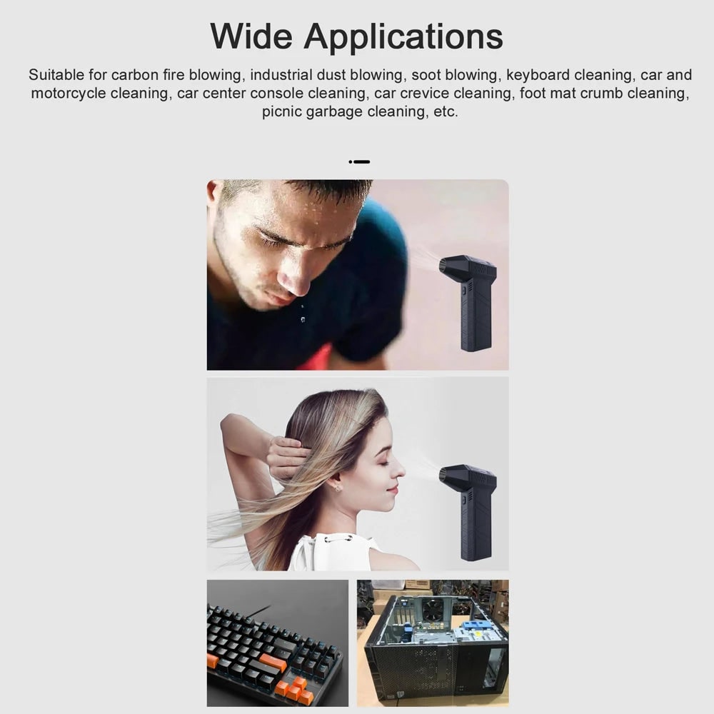 Souffleur d'air portatif sans fil rechargeable USB-C