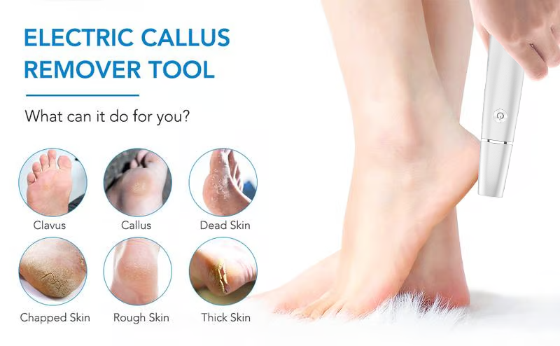 Râpe électrique pour pieds rechargeable à rouleau abrasif