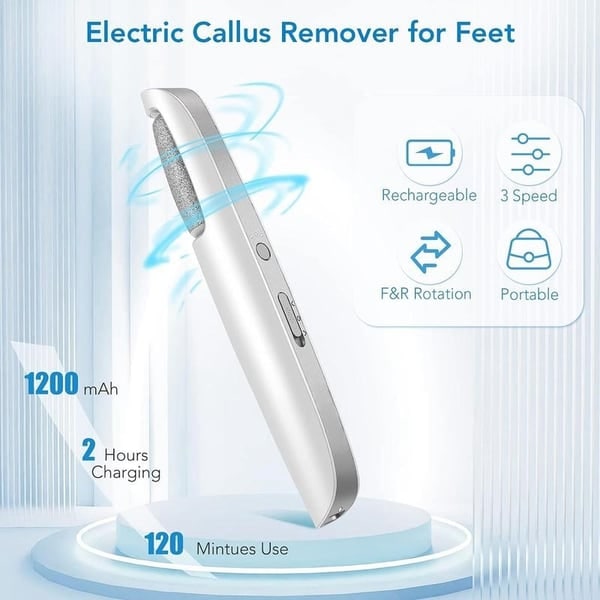 Râpe électrique pour pieds rechargeable à rouleau abrasif