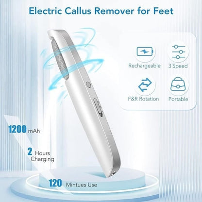 Râpe électrique pour pieds rechargeable à rouleau abrasif